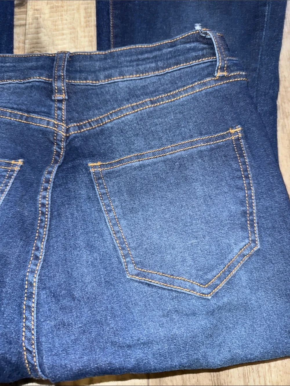 JACK DAVID Dark Blue Distressed FLARE -Leg Jeans- size 7